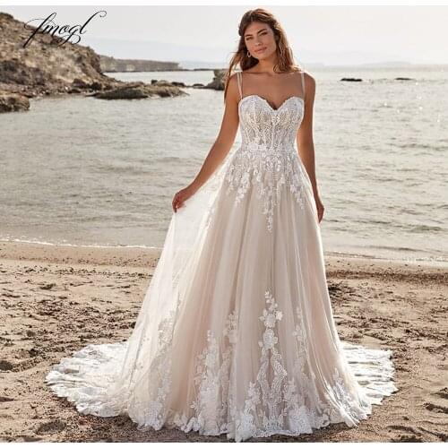 Fmogl Sexy Sweetheart Backless Lace Vintage Wedding Dresses 2021 Luxury Appliques Beaded Court Train A Line Bridal Gowns