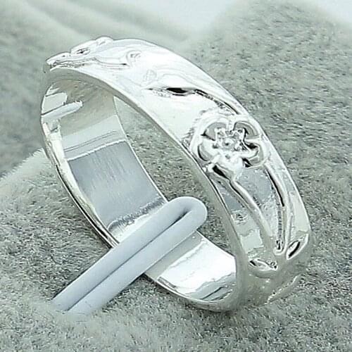 2019 New Trendy 925 Silver Jewelry Round Rose Flower Rings For Woman Female Jewelry Accessories Gift