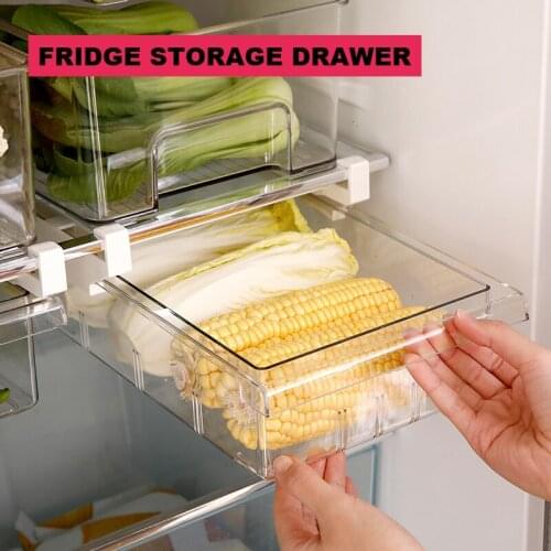 Kitchen Refrigerator Storage Box Drawer Food Fruit Egg Seperator Fridge Organizer Container