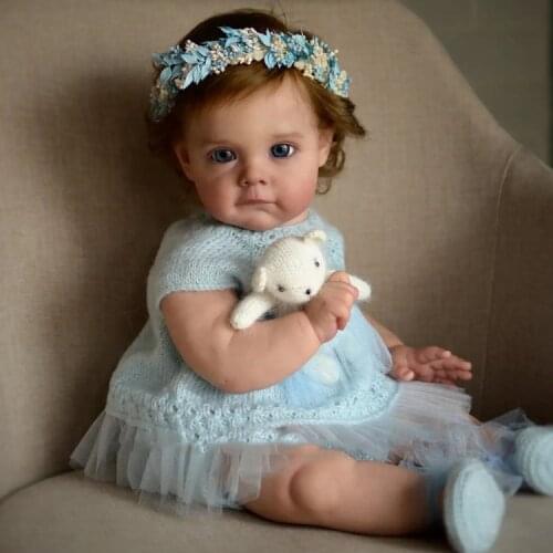 RSG Reborn Baby Doll 22 Inches Lifelike Newborn Maggi Vinyl Unpainted Unfinished Doll Parts DIY Blank Doll Kit