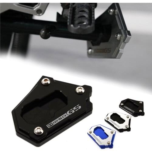 LOGO R1200GS R1250GS CNC Kickstand For BMW R1250GS Adventure R 1200 GS LC R1200GS Adv Side Stand Vergroter Plaat Extension Pads