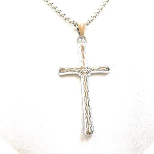 Light luxury fashion cross mens titanium steel creative student pendant jewelry street personality rock ladies punk necklace