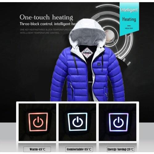 Mens Usb Charging Heated Cotton Suit New Heated Jacket 2 Colors Size M-4xl Battery 5V/2A Winter Zipper Waistcoat Fishing Work