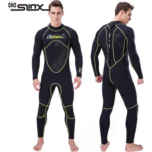 Slinx 3mm Printed Neoprene Full Body Long Sleeve Keep Warm Wetsuit Swimsuit for Men Swimming Surfing Scuba Diving Wet Suit