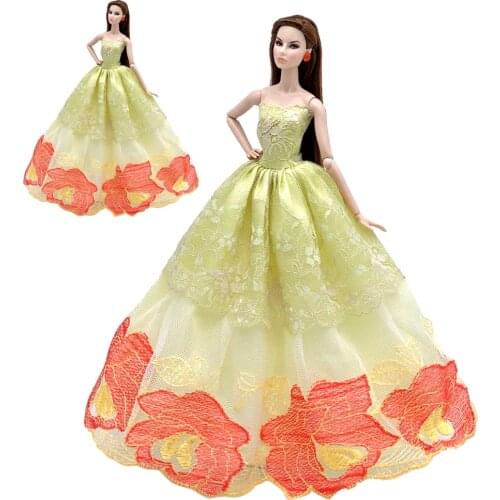 NK One Pcs Princess Wedding Dress Party Gown For Barbie Doll Fashion Design Outfit Best Gift For Girl' Doll 218A 11X