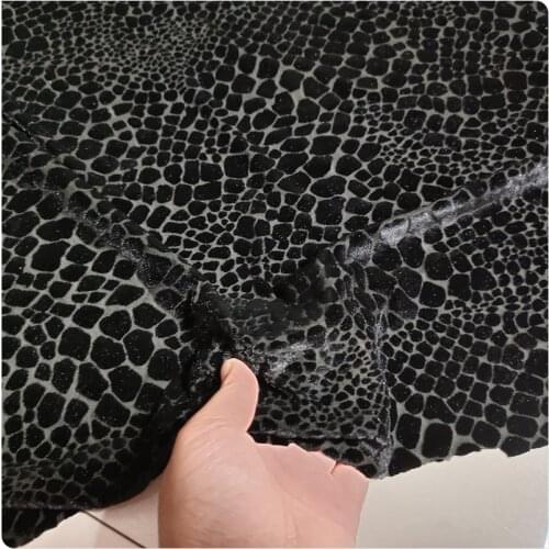 New Elastic Hollow Burnt Gold Velvet Cheongsam Bottoming Shirt Dress Apparel Fabric