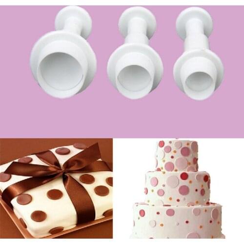 New 3PCS/LOT Food Grade Plastic,Round Shape For Cookie Cutter, Fondant Bakeware Decorating, Rice, Sanwich Molds