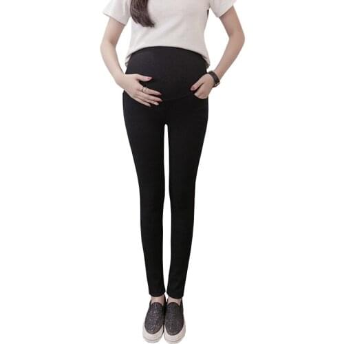 Maternity Skinny Pants Legging Adjustable Belly Pencil Pants Clothes for Pregnant Women Pregnancy Plus Velvet Cotton Trousers