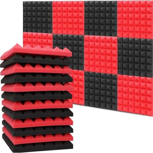 12/Pcs 30x30x5cm Fireproof Studio Acoustic Foams Panels Sound Insulation Treatment KTV Home Drun Room Soundproof Foam Sponge Pad