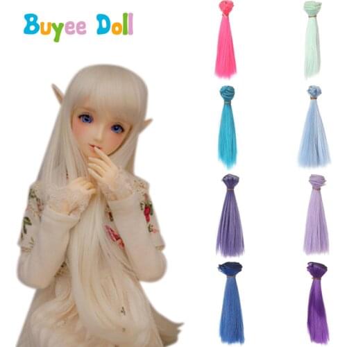 1pc Diy BJD Wigs 15x100cm Wooden Doll Straight Hairy Hair for 1/3 1/4 1/6 BJD SD Dolls for Girls Best Gift Accessories