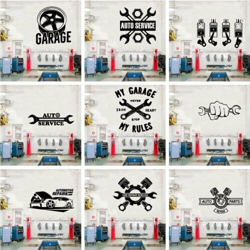 Personalized My garage Wall Stickers Personalized Creative For Car Repair Room Decor Accessories Commercial Wallproof Mural