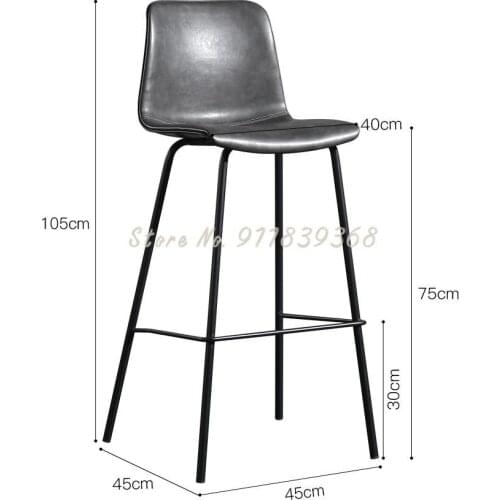 Nordic Simple Bar Table And Chair High Foot Retro Back Bar Chair Playing Guitar Sitting Stool Business Hall Counter Stool