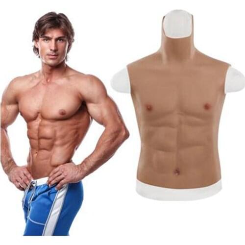 Liifun Realistic Silicone False Muscle Fake Belly Body for Crossdressers Artificial Simulation Muscle Chest Man Cosplayers
