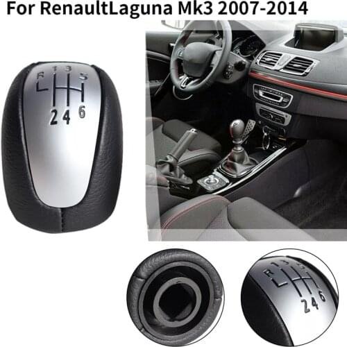 6 Speed Car Gear Shift Knob PU Leather Lever Shifter Hand Ball for Renault/Laguna Mk3 2007-2014