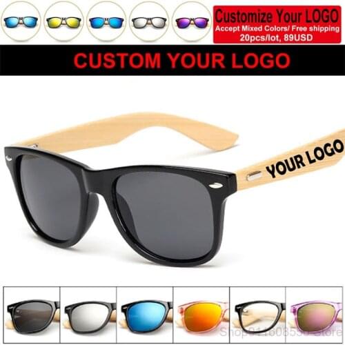 2021 Custom Logo Bamboo Foot Sunglasses Men Wooden Sunglasses Women Original Wood Sun Glasses Customerized 20 pcs/set Wholesale