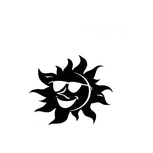 Positive Sun Beach Style Sunglasses Art Car Rear windshield Decor Waterproof Decals Window White Black L529