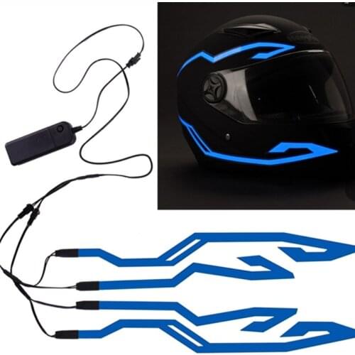 Helmet LED Cold Light Mod Kit Bike Helmet Lamp Bar Luminous Signal Sticker Night Riding Signal Helmet Light