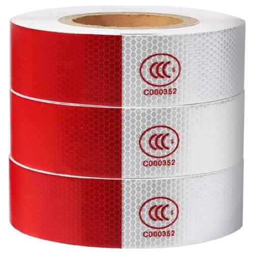 30 Meters Good Pasteability Red/White 2 Colors Waterproof High Reflective Luminous Car Safety Warning Tape Film Car Sticker