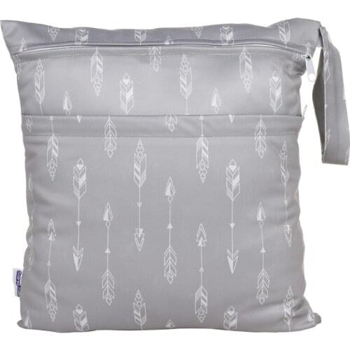 Wet Dry Bag With Two Zippered For Baby Diapers Nappies Waterproof Reusable GXMB