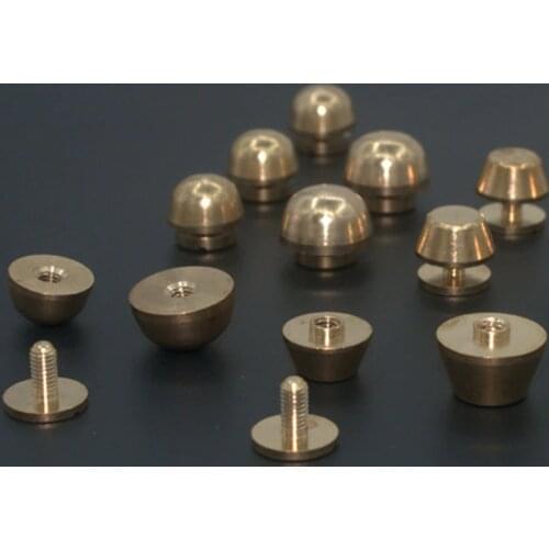 High quality solid brass rivet and screws DIY leather bag suitcase botton feet 10pcs/lot