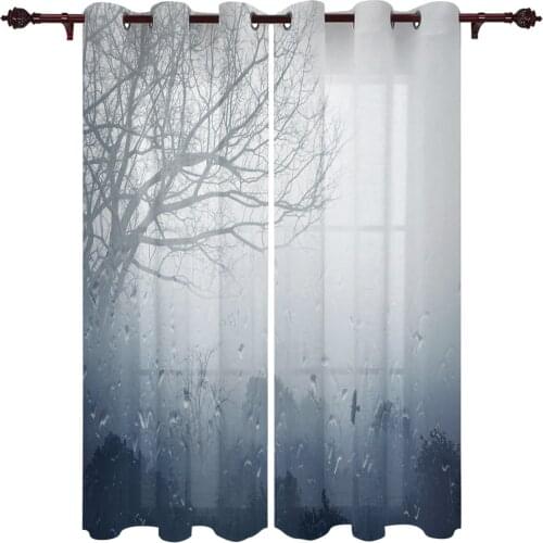 Water Mist Forest Rain Kitchen Curtain Kids Bedroom Living Room Balcony French Windows Curtain Fabric Pergola Bathroom