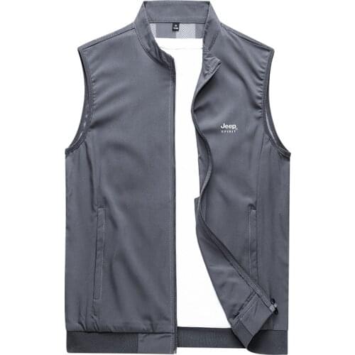 Mens Waistcoats Mens Summer Ultra-thin Waistcoat Vest Men Sleeveless Breathable Stand Collar Outerwear Casual Vests Coat Male
