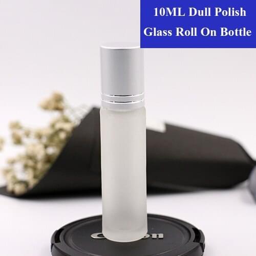 10/20/50pcs 10ml Dull Polish Glass Roll On Bottle Perfume Roll-on Roller Ball Container Scrub Essential Oil Refillable Packaging