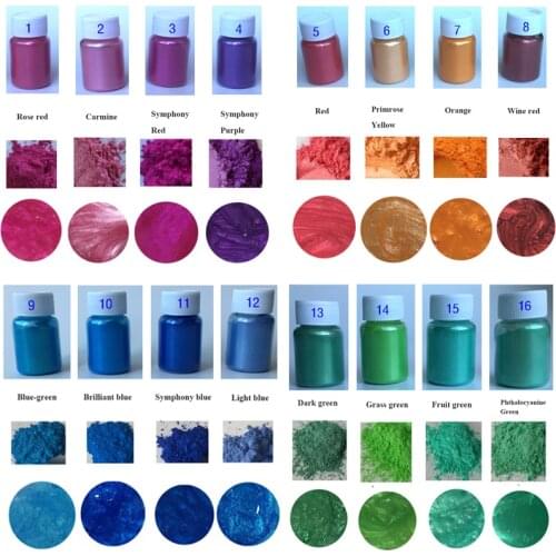 10g/bottle DIY Handmade Glitter Soap Dye Pigment Multicolor Pearlescent Mica Powder Resin Glue Crystal Mold Soap Making Tools
