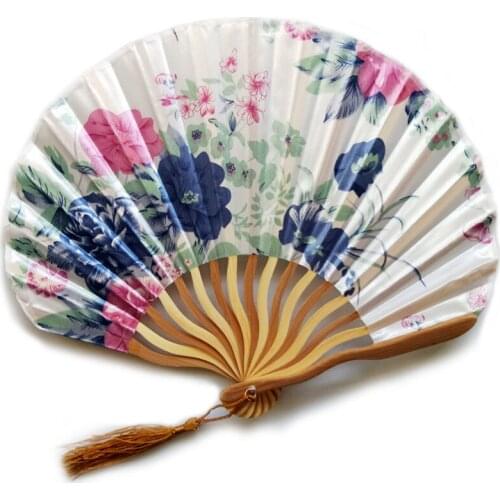 100pcs Summer Vintage Bamboo Folding Hand Fan Held Flower Wedding Fan Dance Party Pocket Gifts Colorful (can Custom Printing)