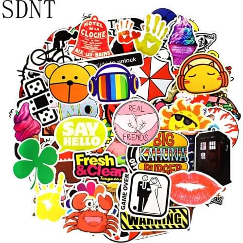 100 PCS Mixed Random Graffiti Stickers Animal Cartoon Funny Anime Waterproof Sticker Kids Toys for DIY Laptop Guitar Skateboard