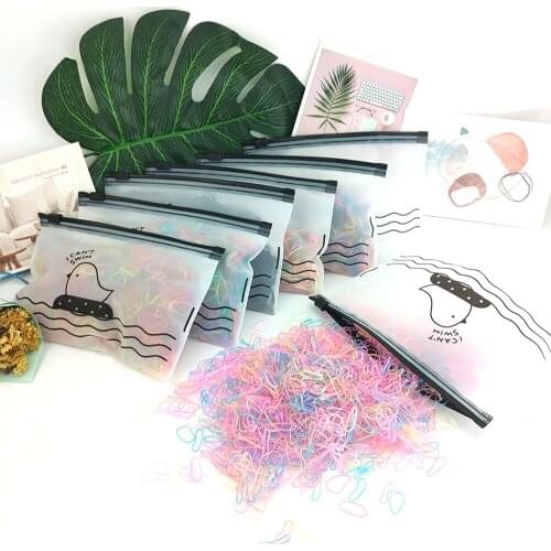 1000pcs Children Girls Tied Hair Rope Disposable Simple Transparent Small Rubber Band Hair Accessories