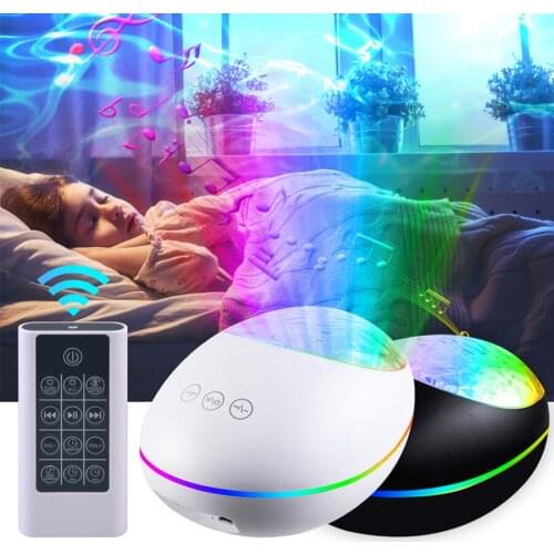 DC 5V Lucky Stone Ocean Wave Projector Galaxy Starry Sky Night Light with Bluetooth Speaker Music Player Bedroom Wall Decoration