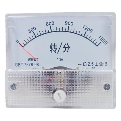 85C1 DC Tachometer 1500 RPM /10V RPM/min Sensor Excitation Voltmeter Pointer Voltage Meter 65*55mm Analog Voltage Meter