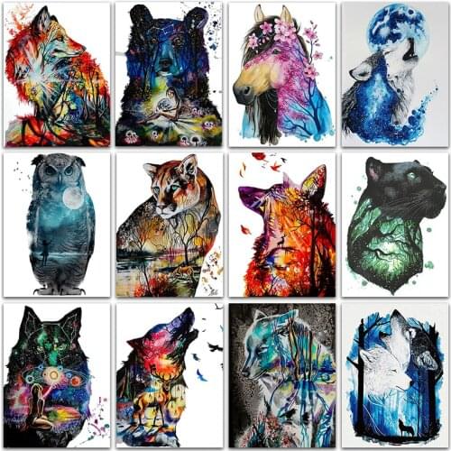 5D DIY Diamond Painting animal horse rabbit fox dog owl Full Square&Round embroidery mosaic Cross stitch paint home decor sale