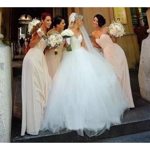 ANGELSBRIDEP Sweetheart Ball Gown Wedding Dresses Vestido De Noiva Luxury Applique Beading Court Train Formal Wedding Bride Gown