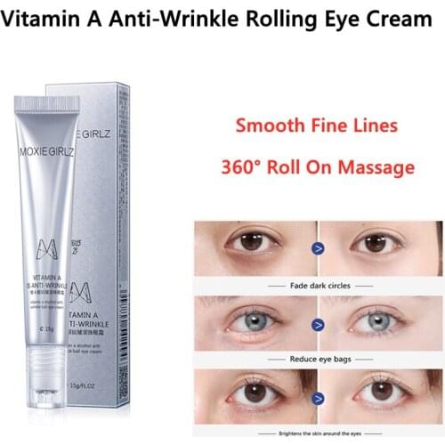 Anti-wrinkle Anti-Aging Eye Cream Massager Vitamin A Smooth Fine Lines Roll-on Eye Cream Moisturizing Brightening Eye Skin TSLM1
