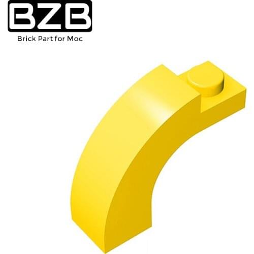 BZB MOC 10pcs 92903 6005 1X3X2 Arc Brick Building Block Parts Splicing Technical Brick Kids Brain Games DIY Toys Best Gifts