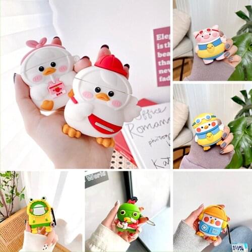 3D Cartoon Cute Earphone Case For AirPod 2 1 case Silicone Charging Headphones Case for airpods case Protective soft Cover Box