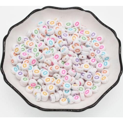 CHONGAI 100PCS Round Mix Color Acrylic Single Number Beads For Jewelry Making Kids DIY Material Loose Spacer 4*7mm