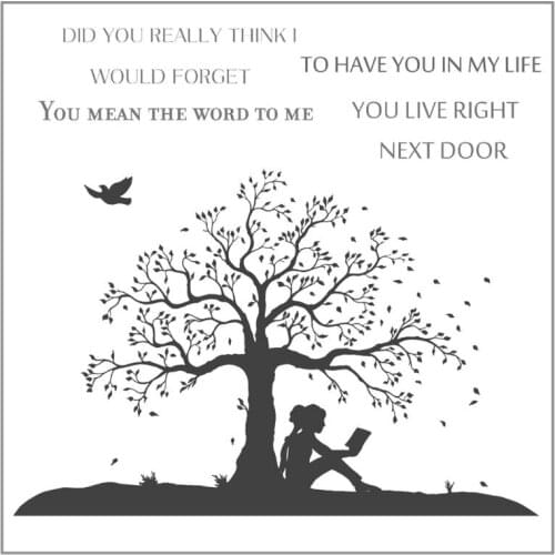 The Girl Under the Tree DIY Silicone Clear Stamp Seal Scrapbook Embossing Album