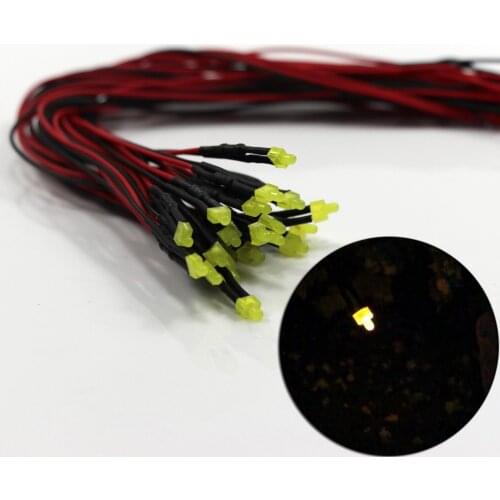 Evemodel 20pcs Pre Wired 1.9mm Diffused Yellow Led Lamp Light 12V-18V NEW L1219DY model train 1/87 railway modeling
