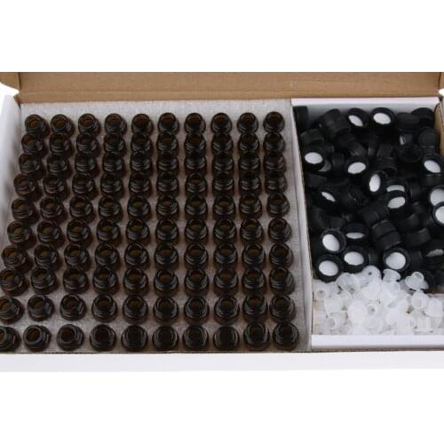 100 Pcs Essential Oil Amber Glass Vial with orifice 1-3ml Sample Dram bottle