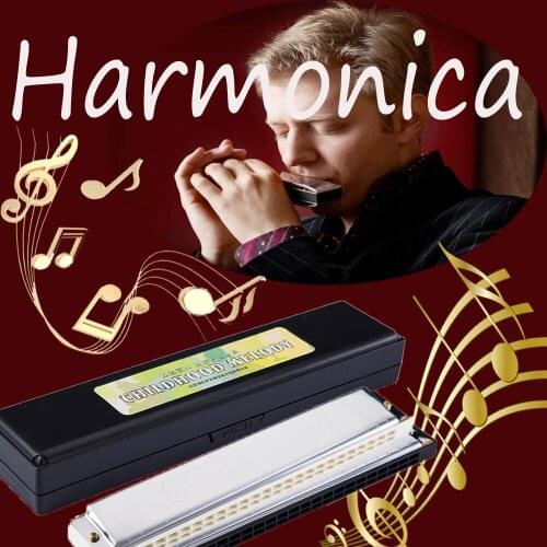 ZHENDUO Harmonica in C in polyphonic 24 holes for children and students Teaching Harmonica With Color Pattern