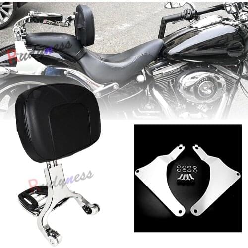 Chrome Fixed Mount&Driver Passenger Backrest Fit For Harley Breakout 2013-2015 2016 2017