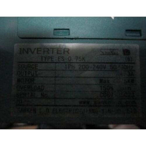 Inverter ES-0.75K 1PH 220V 750W , Used one , 90% appearance new ; 3 months warranty ; in stock