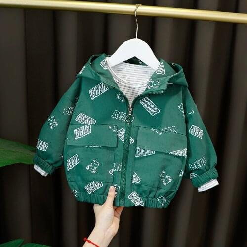 Boy Jacket Outerwear 0-7Years Streetwear Hip Hop Boys Cardigan Hooded Coat Toddler Sport Loose New Spring Fashion Outfits 2021