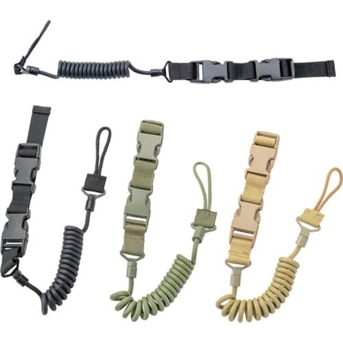 Molle Airsoft coil sling military elastic spring rope belt backpack lanyard strap bag gun handgun shooting hunt pistol tool
