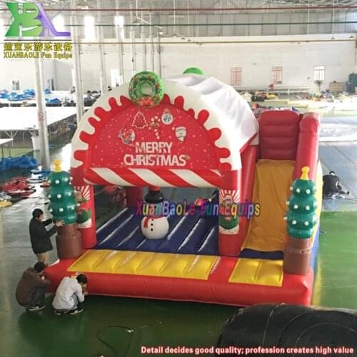 Inflatable Santa Bouncy Slide Combo for Christmas Decoration Christmas Jumping Bouncer