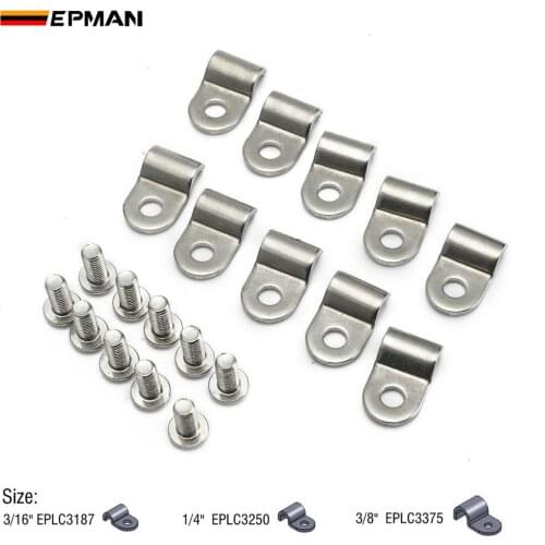 EPMAN Single Line Clamp Fuel Line Clamps 3/8"&3/16"& 1/4" SS 1 Pack Suit Fuel, Air, Electrical, Brake, Lines Ect EPLC3187