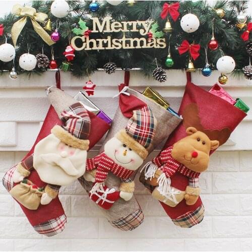 Big Size 3D Snowman Stocking adornos navidad 2016 envio gratis Christmas Craft Pendant
